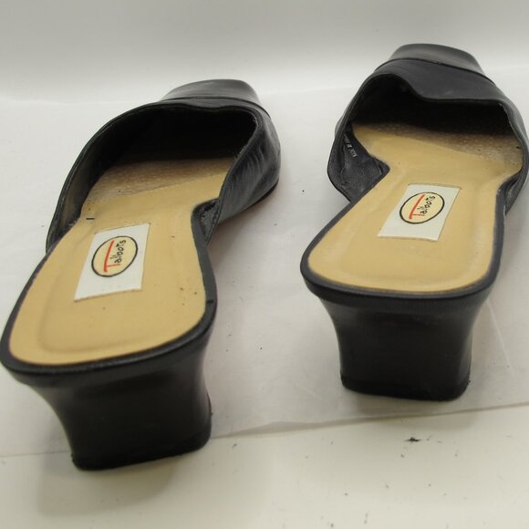 Talbot’s Bunny black leather slide with black patent leather toe 8.5N - Picture 3 of 6